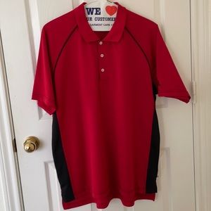 Men's Red Adidas Golf Polo Shirt - Large
